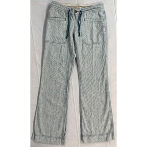 The North Face Larison Railroad Stripe Linen Pants Straight Flare Women's 0